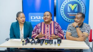 Image shows Monalisa Rwechungura, Aziz Mohammed and DSTV's Evelyn Launch New Cooking Show (Pika Pakua)